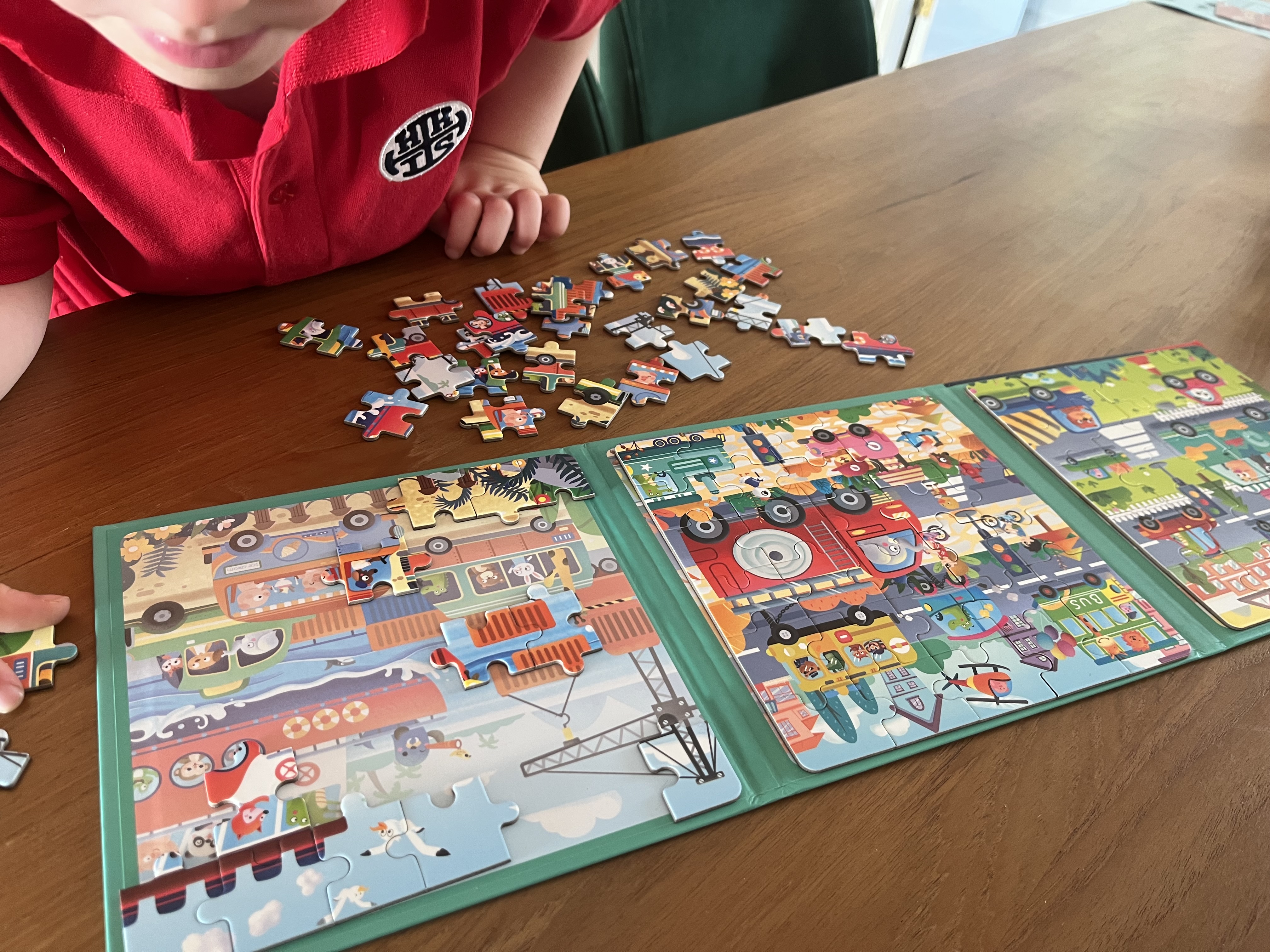 Happy students with learning materials